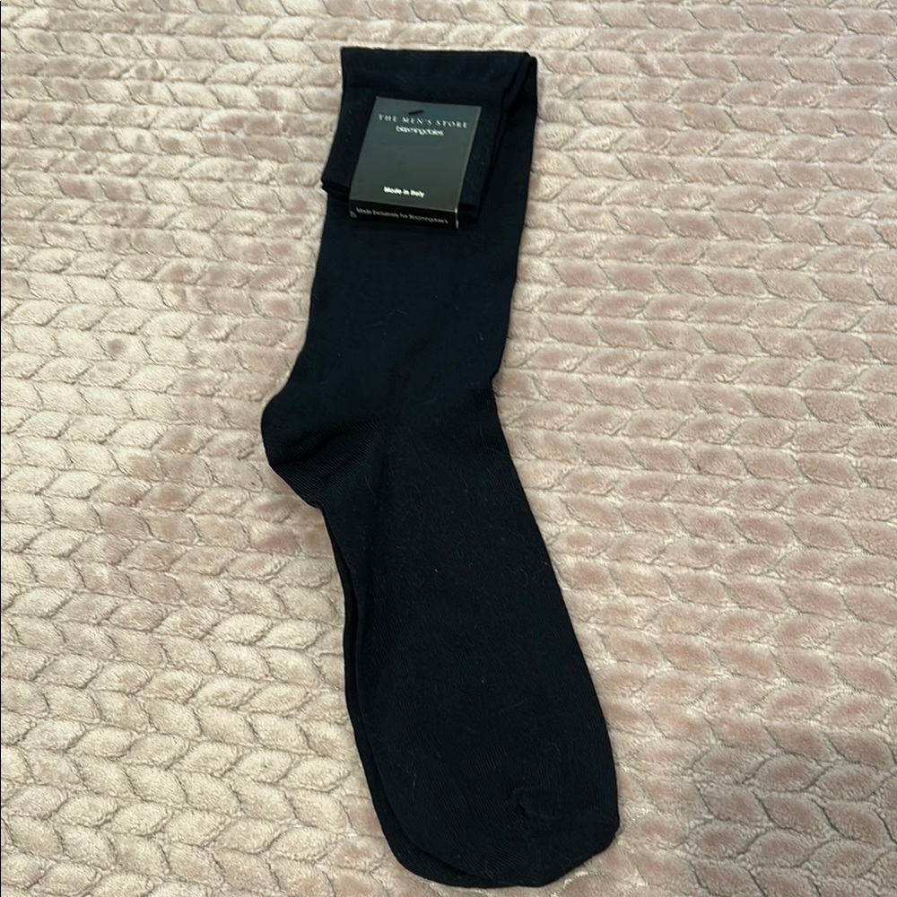 Bloomingdale's Black Men's Dress Sock - Classic Smooth Pair